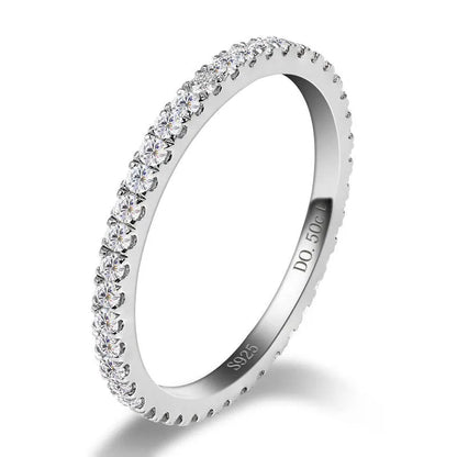 0.50ct Round Brilliant Cut Moissanite Full Eternity Ring Wedding Band - Premium Jewelry from Dazzling Delights - Just $83.96! Shop now at Dazzling Delights