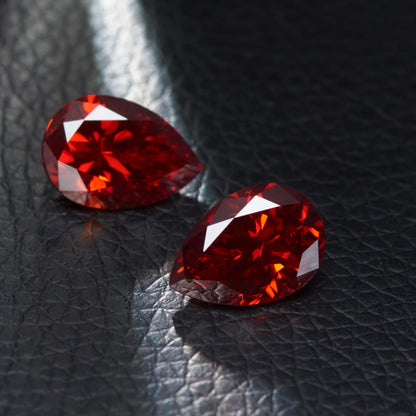 Pigeon Blood Red Pear Cut Moissanites - Premium Jewelry from Dazzling Delights - Just $83.33! Shop now at Dazzling Delights