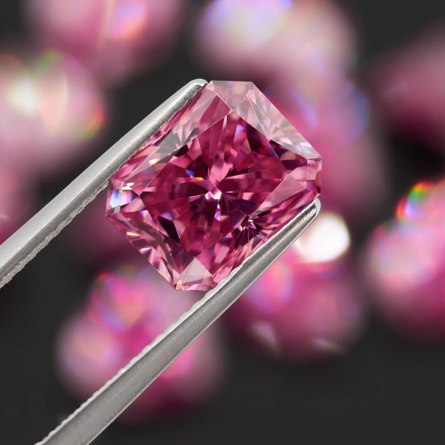 Vivid Pink Radiant Cut Moissanites - Premium Jewelry from Dazzling Delights - Just $83.33! Shop now at Dazzling Delights