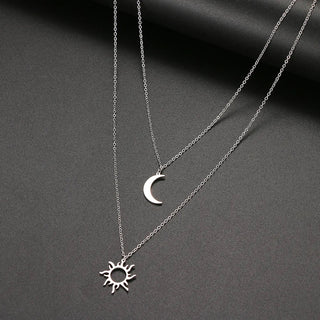 Titanium Sun and Moon Pendant Necklace - Premium Jewelry from Dazzling Delights - Just $25.95! Shop now at Dazzling Delights