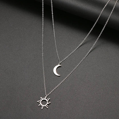 Titanium Sun and Moon Pendant Necklace - Premium Jewelry from Dazzling Delights - Just $19.46! Shop now at Dazzling Delights