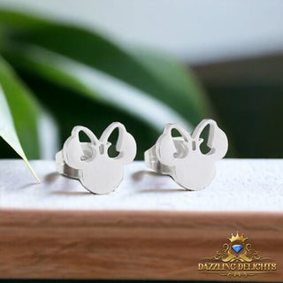 Titanium Minnie Mouse Stud Earrings - Premium Jewelry from Dazzling Delights - Just $22.95! Shop now at Dazzling Delights