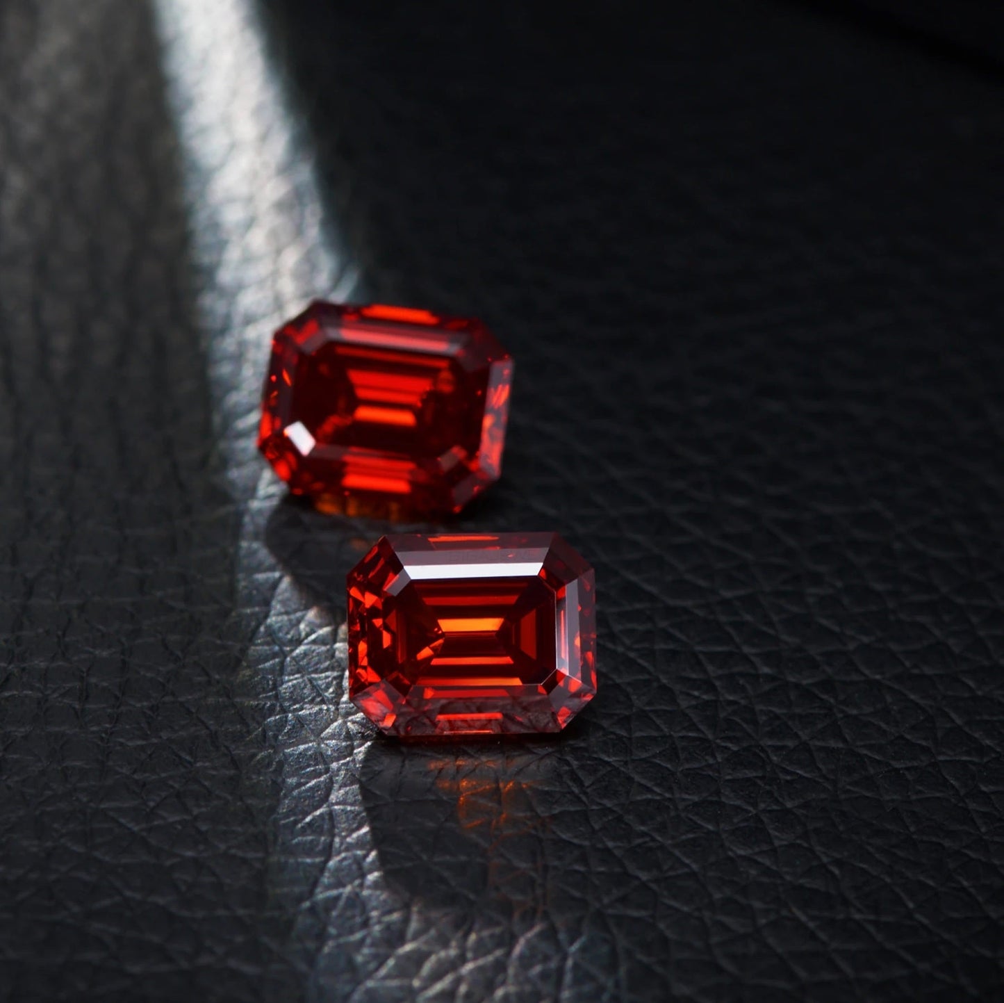 Pigeon Blood Red Emerald Cut Moissanites - Premium Jewelry from Dazzling Delights - Just $83.33! Shop now at Dazzling Delights