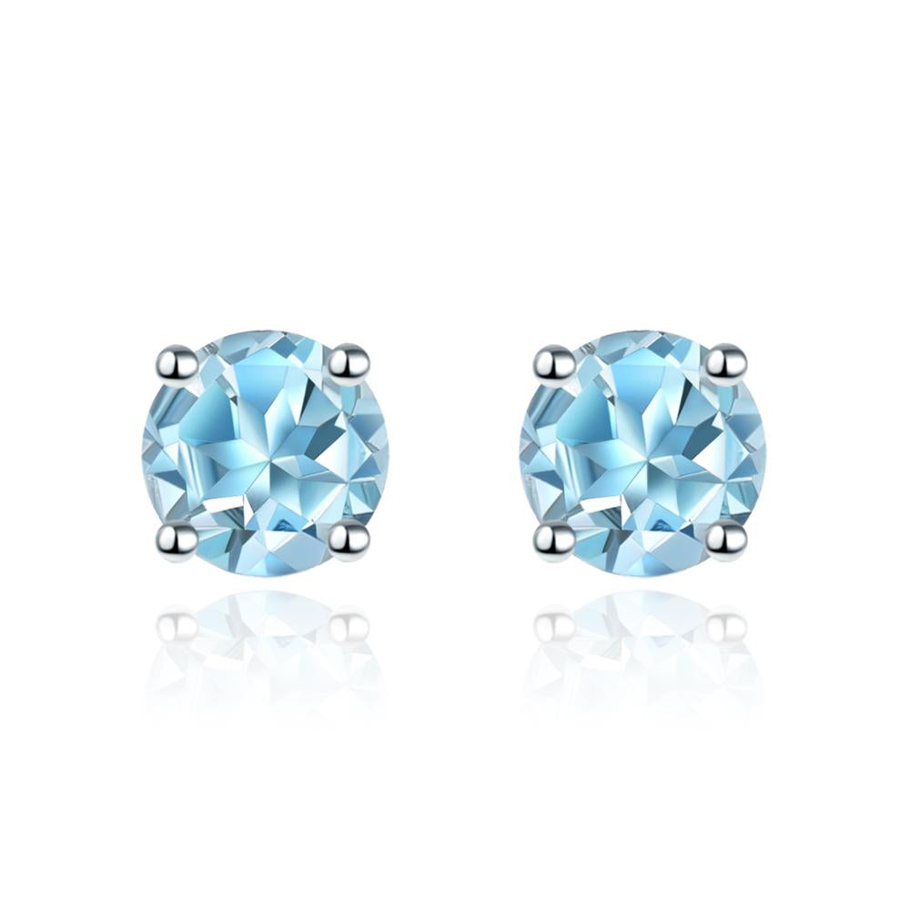 4mm Round Cut Natural Gemstone Stud Earrings - Your Choice of Gemstone - Premium Jewelry from Dazzling Delights - Just $47.96! Shop now at Dazzling Delights