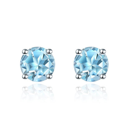 4mm Round Cut Natural Gemstone Stud Earrings - Your Choice of Gemstone - Premium Jewelry from Dazzling Delights - Just $47.96! Shop now at Dazzling Delights