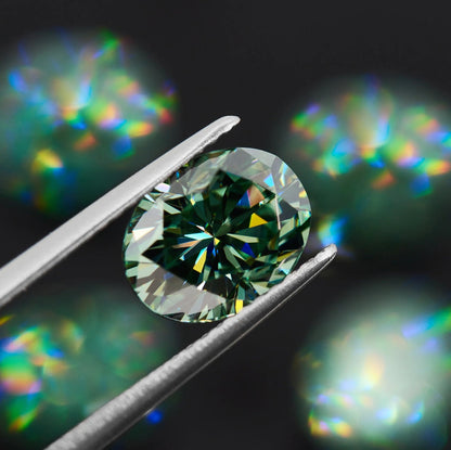 Green Oval Cut Moissanites - Premium Jewelry from Dazzling Delights - Just $83.33! Shop now at Dazzling Delights