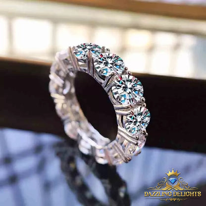 7ct Round Brilliant Cut Moissanite Full Eternity Ring Wedding Band - Premium Jewelry from Dazzling Delights - Just $144.71! Shop now at Dazzling Delights