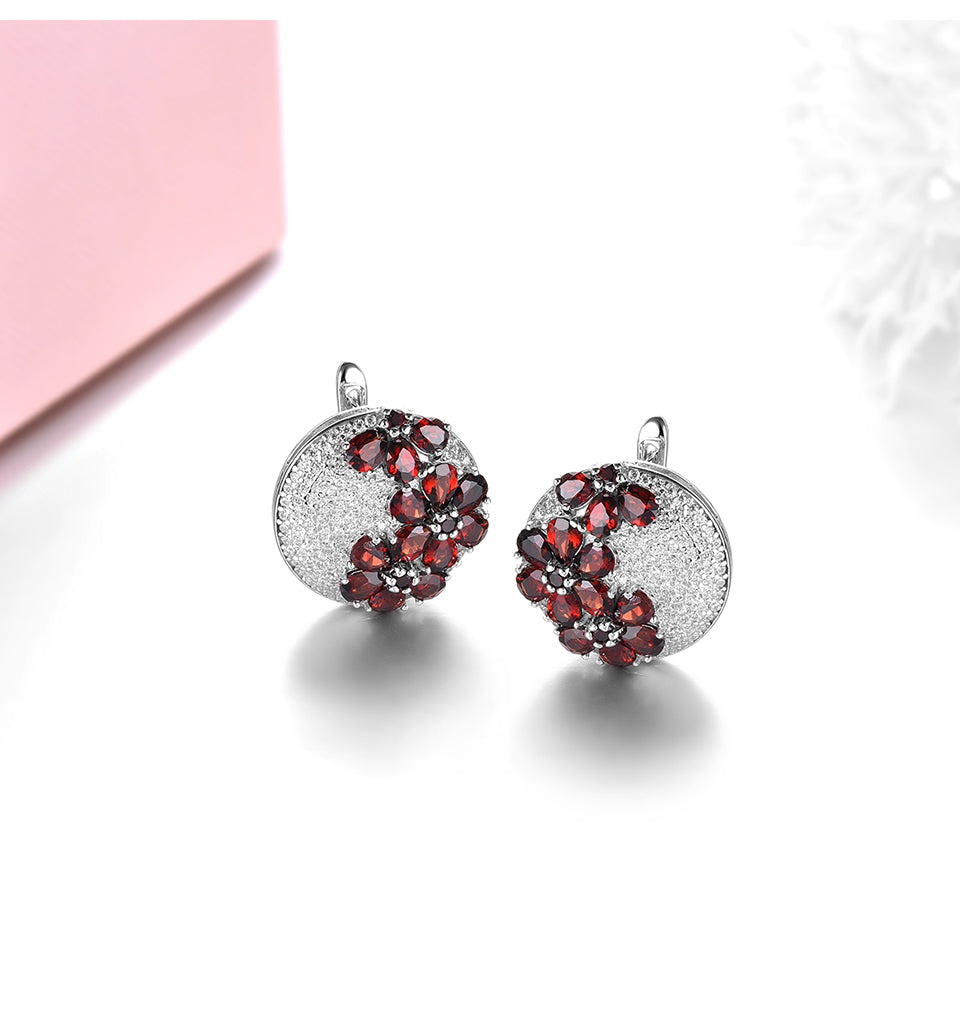 5.2 Carats Garnet Flower Earrings - Premium Jewelry from Dazzling Delights - Just $95.96! Shop now at Dazzling Delights