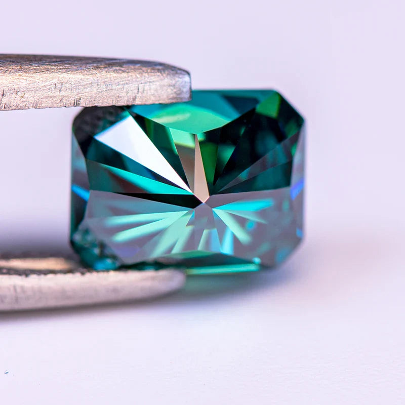 Emerald Green Radiant Cut Moissanites - Premium Jewelry from Dazzling Delights - Just $83.33! Shop now at Dazzling Delights