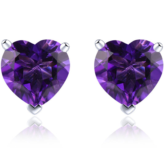 8x8mm 4.3ct Heart Cut Natural Gemstone Stud Earrings - Your Choice of Gemstone - Premium Jewelry from Dazzling Delights - Just $50.96! Shop now at Dazzling Delights