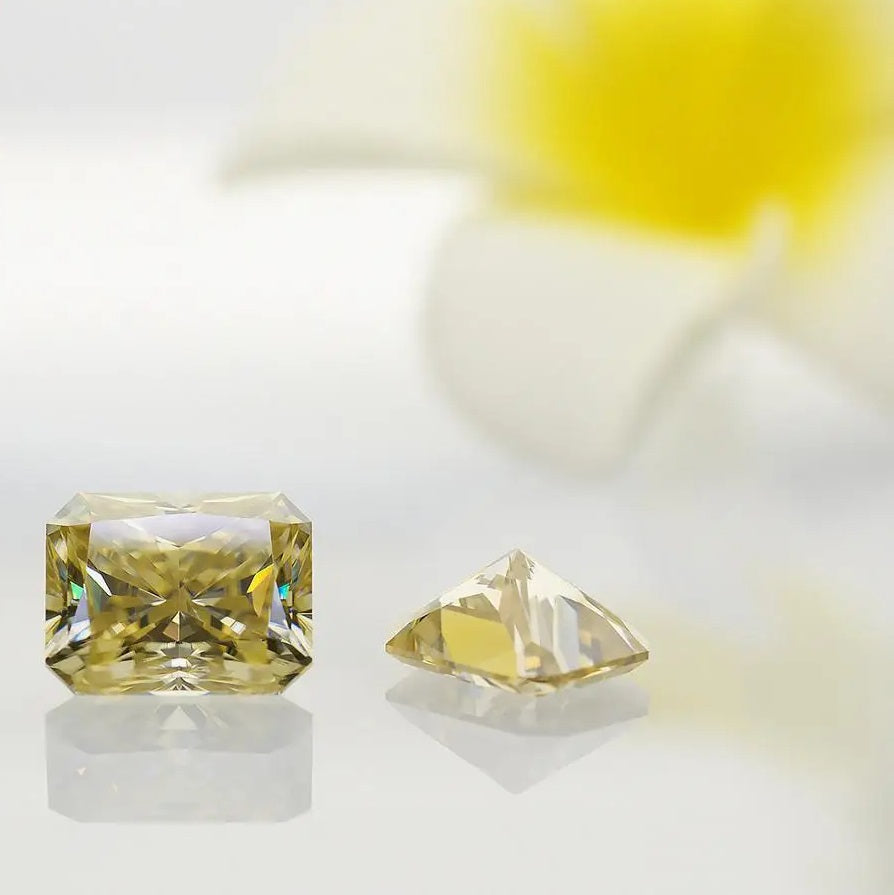 Champagne Radiant Cut Moissanites - Premium Jewelry from Dazzling Delights - Just $133.33! Shop now at Dazzling Delights