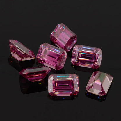 Vivid Pink Emerald Cut Moissanites - Premium Jewelry from Dazzling Delights - Just $83.33! Shop now at Dazzling Delights