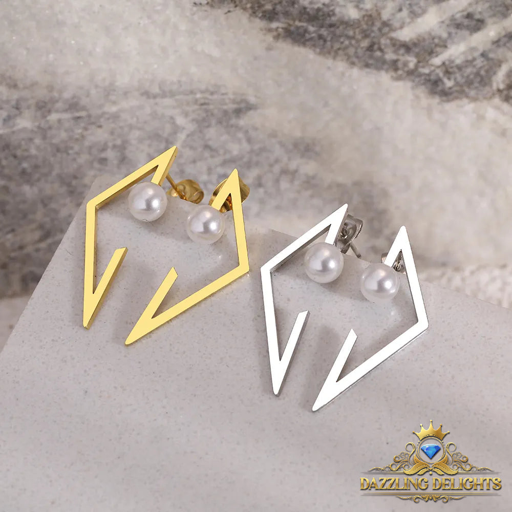 Titanium Inverted Triangle Stud Earrings - Premium Jewelry from Dazzling Delights - Just $20.96! Shop now at Dazzling Delights