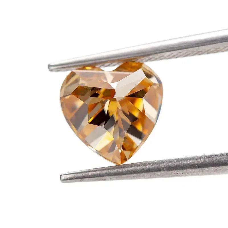 Vivid Champagne Heart Cut Moissanites - Premium Jewelry from Dazzling Delights - Just $91.67! Shop now at Dazzling Delights