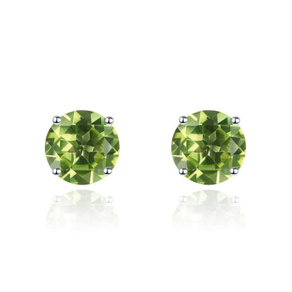 6mm Round Cut Natural Gemstone Stud Earrings - Your Choice of Gemstone - Premium Jewelry from Dazzling Delights - Just $56.21! Shop now at Dazzling Delights