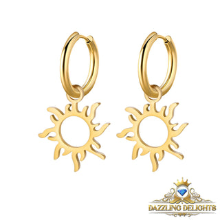 Titanium Sunburst Sleeper Dangle Earrings - Premium Jewelry from Dazzling Delights - Just $16.12! Shop now at Dazzling Delights