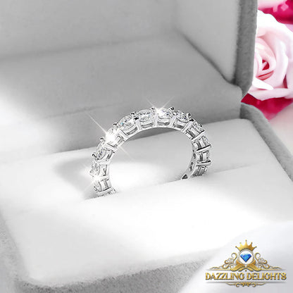 2.1ct Round Brilliant Cut Moissanite Full Eternity Ring Wedding Band - Premium Jewelry from Dazzling Delights - Just $83.96! Shop now at Dazzling Delights