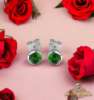 5mm Round Cabochon Cut Natural Gemstone Stud Earrings - Your Choice of Gemstone - Premium Jewelry from Dazzling Delights - Just $33.75! Shop now at Dazzling Delights