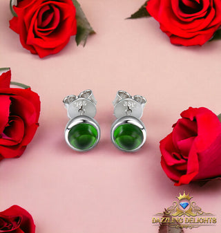 5mm Round Cabochon Cut Natural Gemstone Stud Earrings - Your Choice of Gemstone - Premium Jewelry from Dazzling Delights - Just $55.95! Shop now at Dazzling Delights