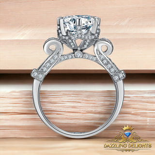 Ornate Royal Protea Moissanite Ring - Premium Jewelry from Dazzling Delights - Just $149.95! Shop now at Dazzling Delights