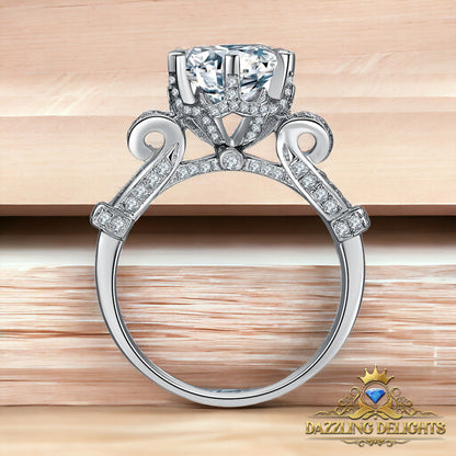 Ornate Royal Protea Moissanite Ring - Premium Jewelry from Dazzling Delights - Just $112.46! Shop now at Dazzling Delights