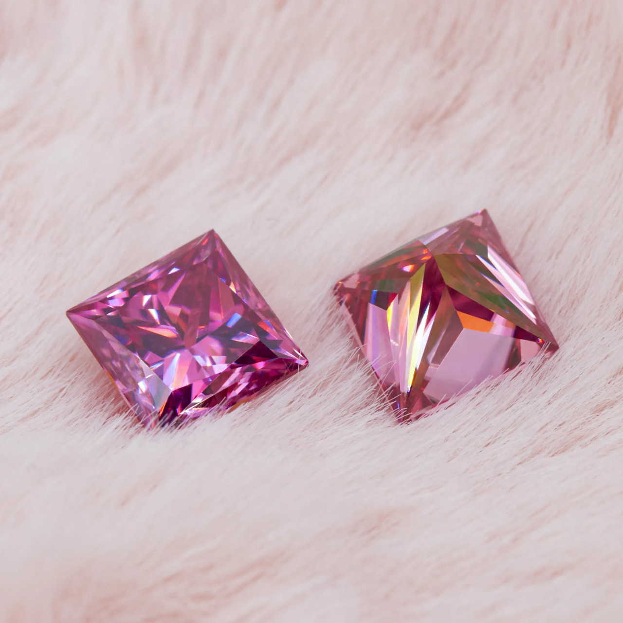 Vivid Pink Princess Cut Moissanites - Premium Jewelry from Dazzling Delights - Just $83.33! Shop now at Dazzling Delights