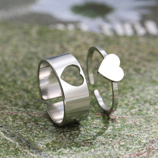 Titanium Double Heart Size Adjustable Ring - Premium Jewelry from Dazzling Delights - Just $16.50! Shop now at Dazzling Delights
