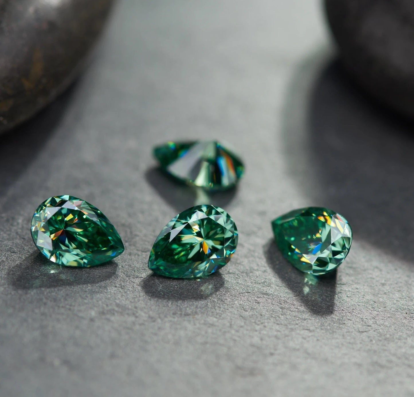 Green Pear Cut Moissanites - Premium Jewelry from Dazzling Delights - Just $83.33! Shop now at Dazzling Delights