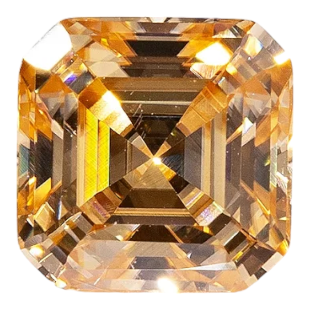 Vivid Champagne Asscher Cut Moissanites - Premium Jewelry from Dazzling Delights - Just $83.33! Shop now at Dazzling Delights