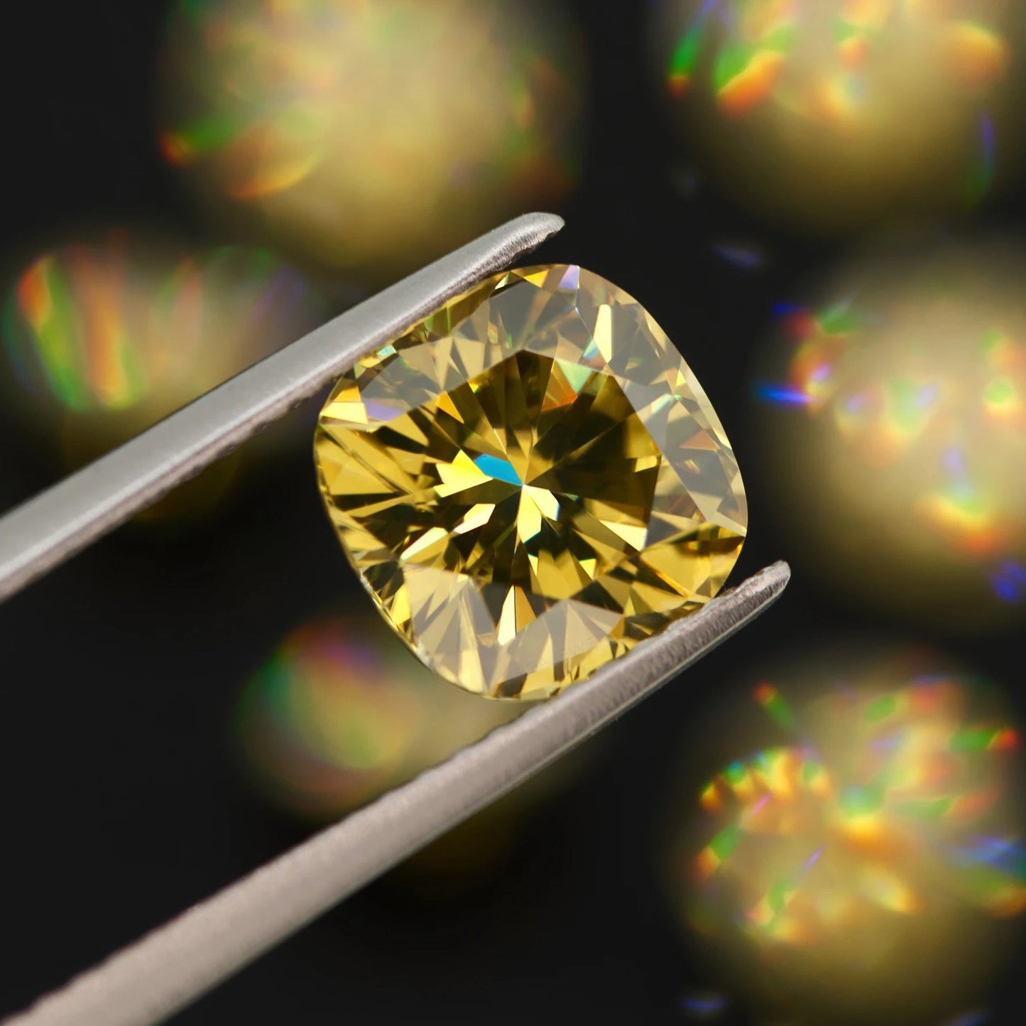 Sun Yellow Cushion Cut Moissanites - Premium Jewelry from Dazzling Delights - Just $83.33! Shop now at Dazzling Delights