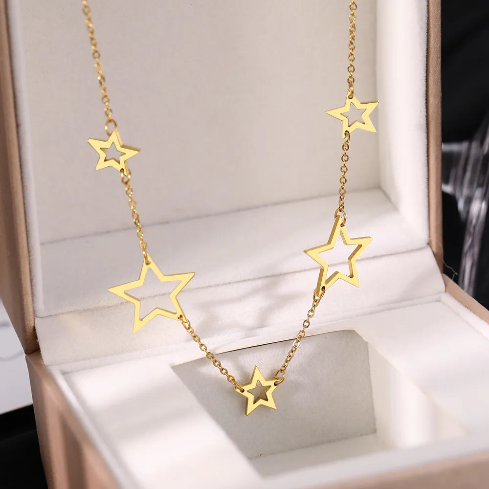 Titanium Five Star Pendant Necklace - Premium Jewelry from Dazzling Delights - Just $22.46! Shop now at Dazzling Delights