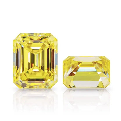 Vivid Canary Yellow Emerald Cut Moissanites - Premium Jewelry from Dazzling Delights - Just $83.33! Shop now at Dazzling Delights