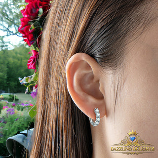 3mm Moissanite Hoop Earrings - Premium Jewelry from Dazzling Delights - Just $65.62! Shop now at Dazzling Delights