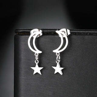 Titanium Moon and Star Stud Earrings - Premium Jewelry from Dazzling Delights - Just $27.95! Shop now at Dazzling Delights