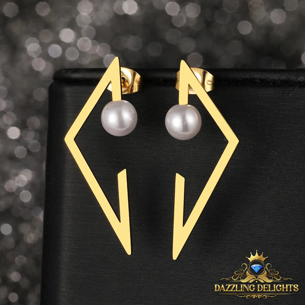 Titanium Inverted Triangle Stud Earrings - Premium Jewelry from Dazzling Delights - Just $20.96! Shop now at Dazzling Delights