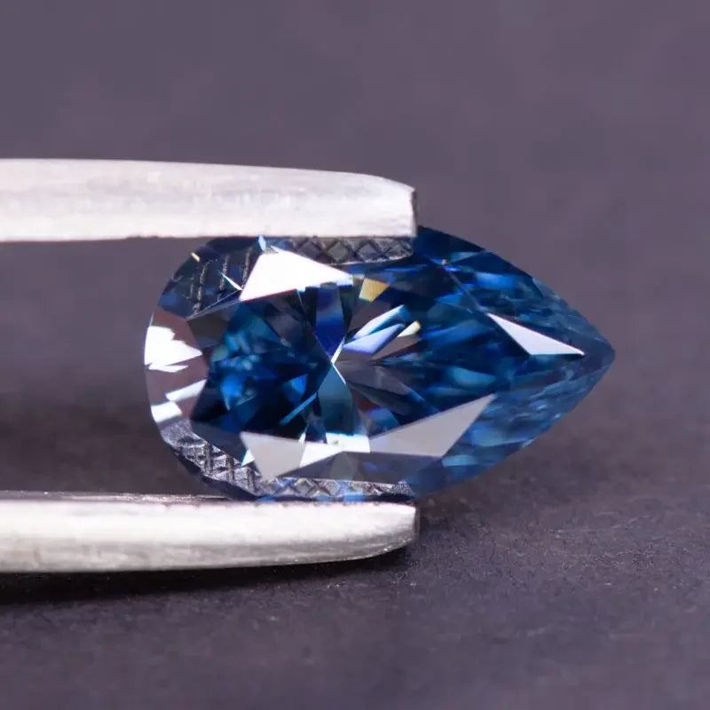 Royal Blue Pear Cut Moissanites - Premium Jewelry from Dazzling Delights - Just $83.33! Shop now at Dazzling Delights