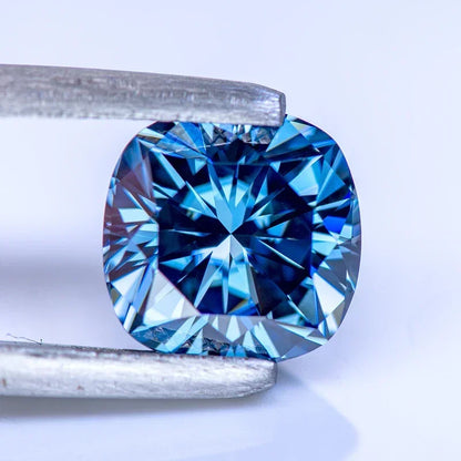 Royal Blue Cushion Cut Moissanites - Premium Jewelry from Dazzling Delights - Just $83.33! Shop now at Dazzling Delights