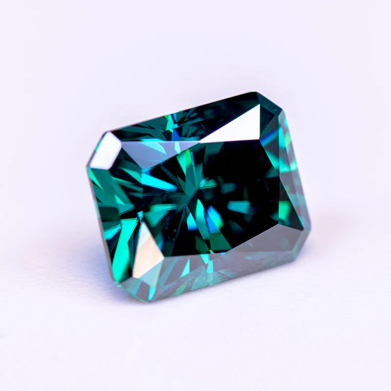 Emerald Green Radiant Cut Moissanites - Premium Jewelry from Dazzling Delights - Just $83.33! Shop now at Dazzling Delights