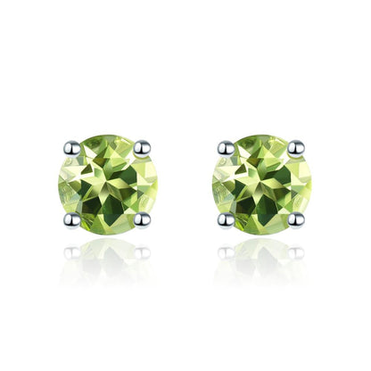 4mm Round Cut Natural Gemstone Stud Earrings - Your Choice of Gemstone - Premium Jewelry from Dazzling Delights - Just $47.96! Shop now at Dazzling Delights