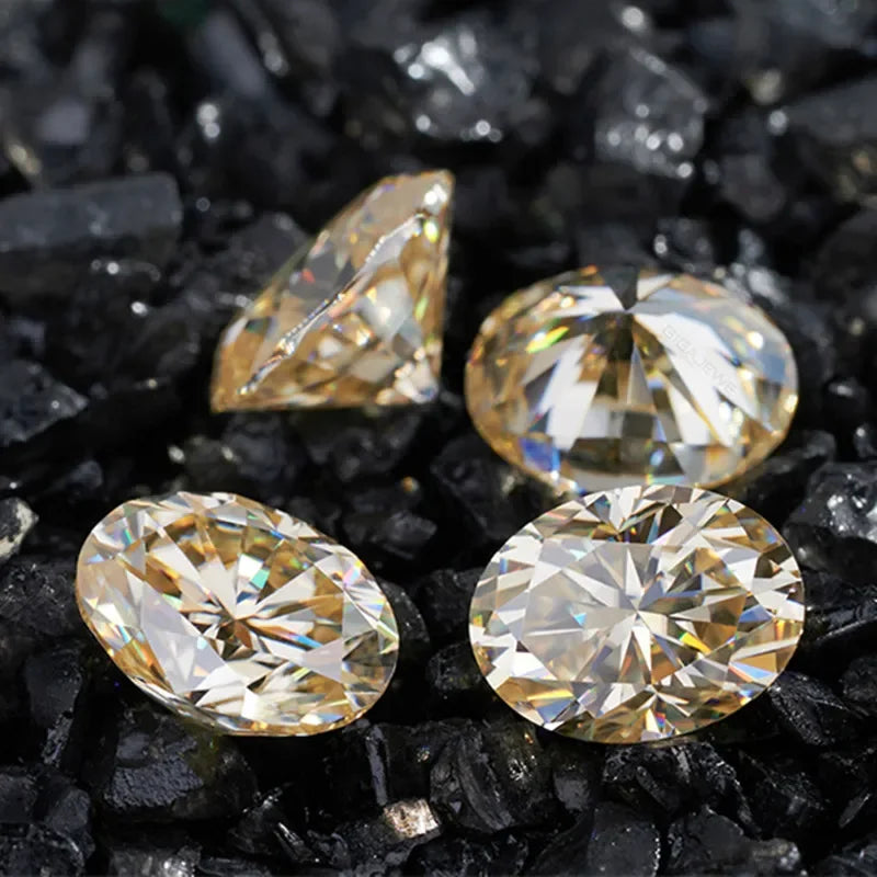 Champagne Oval Cut Moissanites - Premium Jewelry from Dazzling Delights - Just $83.33! Shop now at Dazzling Delights