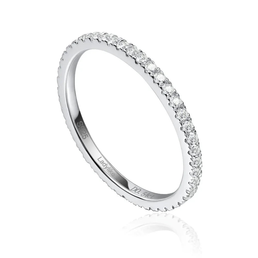 0.50ct Round Brilliant Cut Moissanite Full Eternity Ring Wedding Band - Premium Jewelry from Dazzling Delights - Just $83.96! Shop now at Dazzling Delights