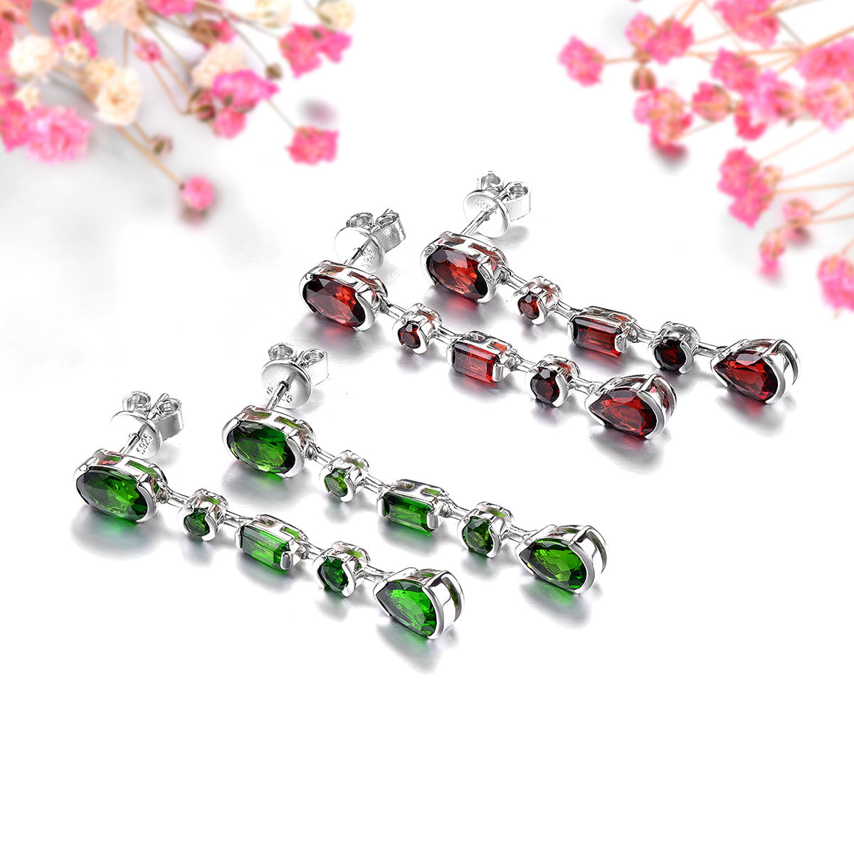 3.5 Carats Natural Gemstone Dangle Earrings - Your Choice of Gemstone - Premium Jewelry from Dazzling Delights - Just $64.46! Shop now at Dazzling Delights