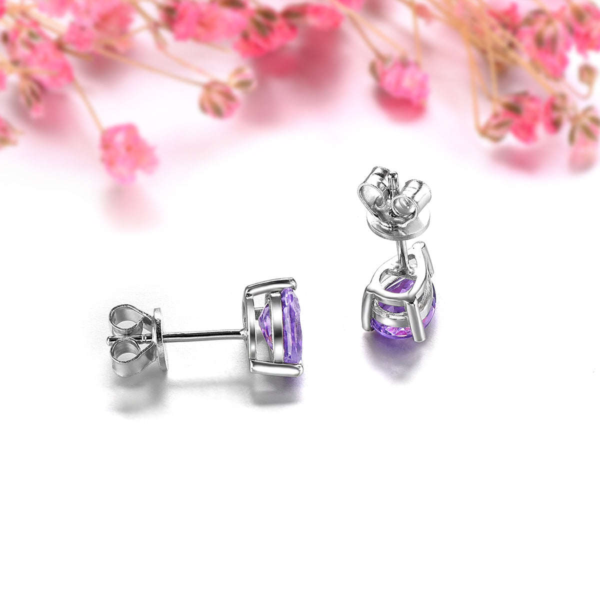 7x5mm Pear Cut Natural Gemstone Halo Stud Earrings - Your Choice of Gemstone - Premium Jewelry from Dazzling Delights - Just $61.95! Shop now at Dazzling Delights