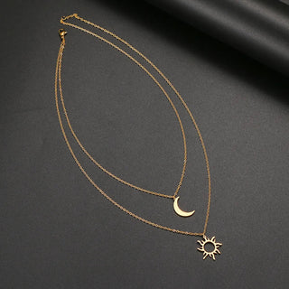 Titanium Sun and Moon Pendant Necklace - Premium Jewelry from Dazzling Delights - Just $25.95! Shop now at Dazzling Delights