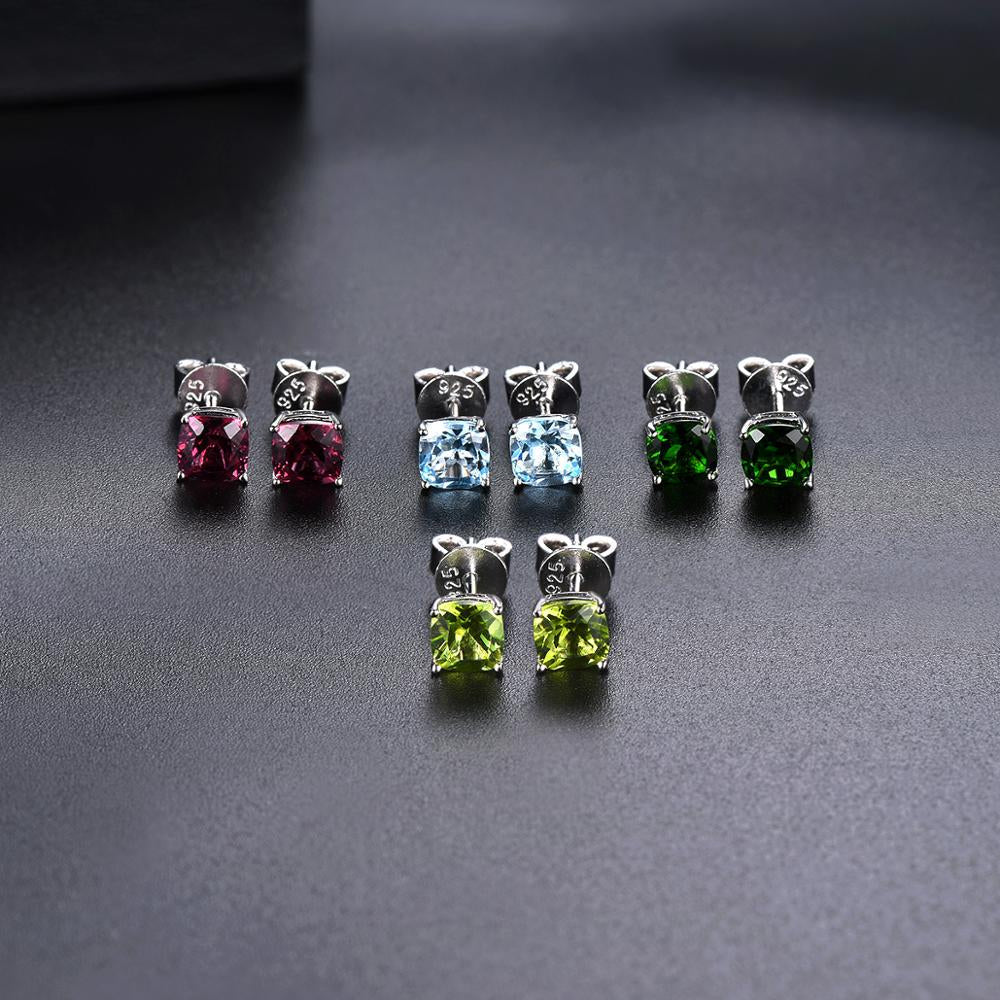 5x5mm Cushion Cut Natural Gemstone Stud Earrings - Your Choice of Gemstone - Premium Jewelry from Dazzling Delights - Just $50.96! Shop now at Dazzling Delights