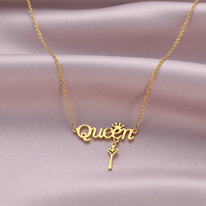 Titanium Queen Pendant Necklace - Premium Jewelry from Dazzling Delights - Just $18.71! Shop now at Dazzling Delights