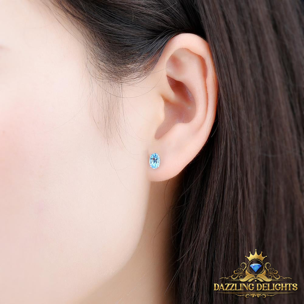 6x4mm Oval Cut Natural Gemstone Stud Earrings - Your Choice of Gemstone - Premium Jewelry from Dazzling Delights - Just $41.96! Shop now at Dazzling Delights