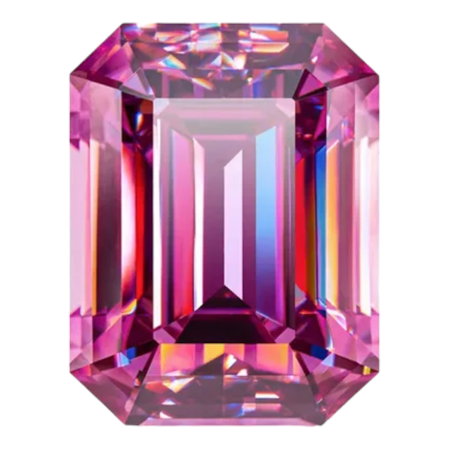 Vivid Pink Emerald Cut Moissanites - Premium Jewelry from Dazzling Delights - Just $83.33! Shop now at Dazzling Delights