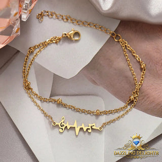 Titanium Musical Heartbeat Bracelet - Premium Jewelry from Dazzling Delights - Just $16.12! Shop now at Dazzling Delights