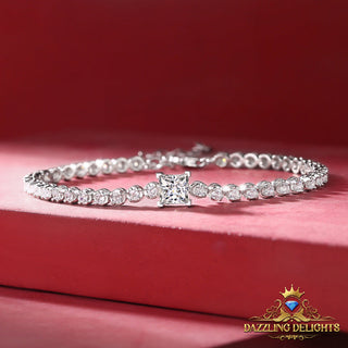 Princess Cut Moissanite Tennis Bracelet - Premium Jewelry from Dazzling Delights - Just $149.95! Shop now at Dazzling Delights